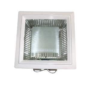 Luminria de embutir quadrada branca com vidro 2x26W