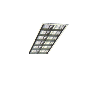 Luminria de embutir hibrida com aletas brancas  2x20W