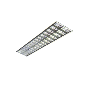 Luminria de embutir com aletas cromadas  2x40W