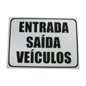 Placa em pvc [ entrada e sada de veculos ]